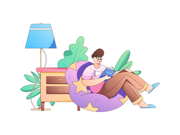 Teleworking enjoyed by remote employee  Illustration