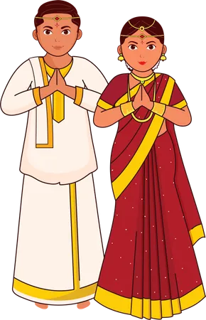 Telugu Hochzeitspaar  Illustration