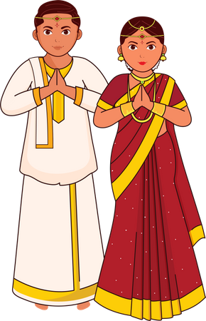 Telugu Wedding Couple  Illustration