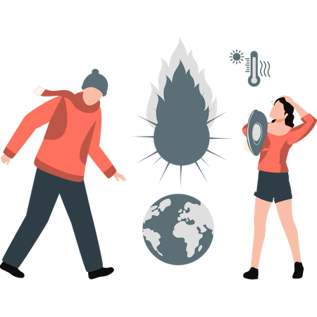 Température du soleil de plus en plus basse dans le monde  Illustration