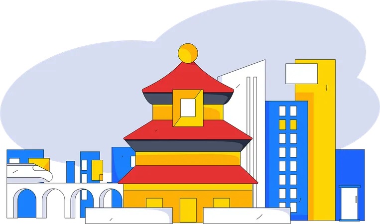 Temple bouddhiste  Illustration