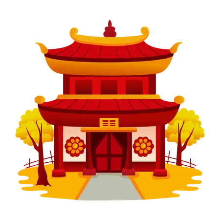 Temple chinois  Illustration