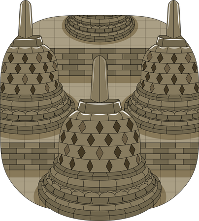 Temple de borobudur  Illustration