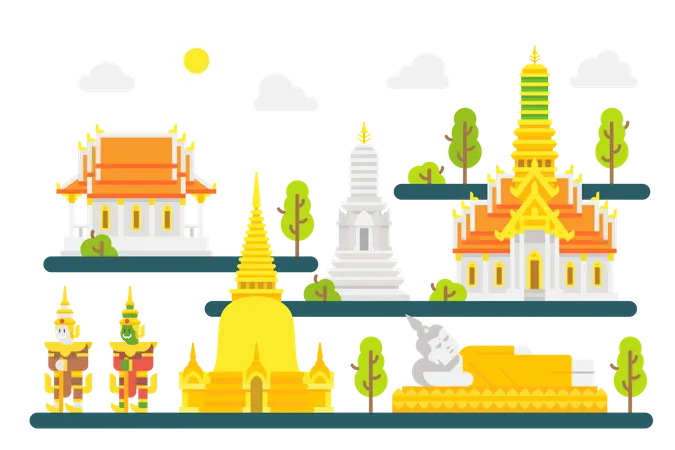 Temple thaïlandais  Illustration