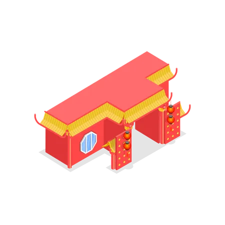 Templo chinês  Ilustração