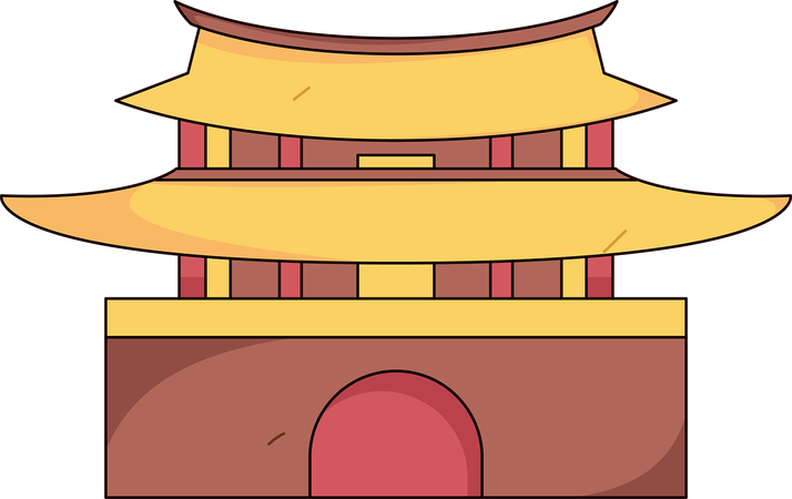 Templo chinês  Ilustração