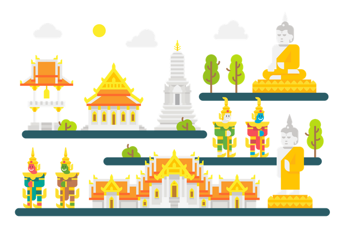 Templo Tailandês  Ilustração