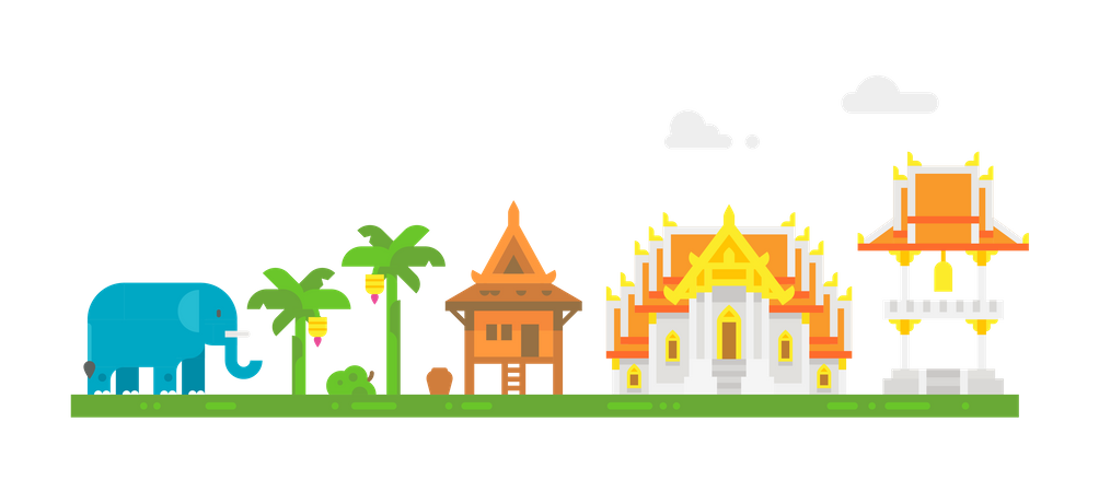 Templo Tailandês  Ilustração