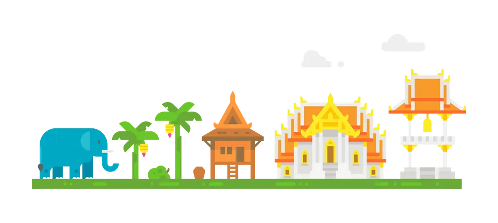 Templo tailandés  Ilustración