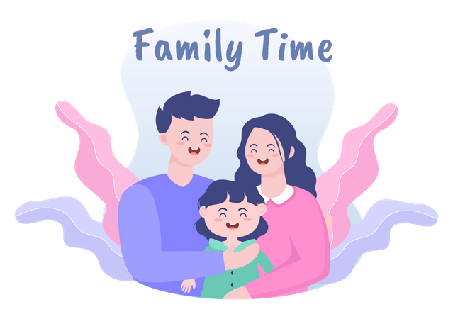 Tempo para a família  Ilustração