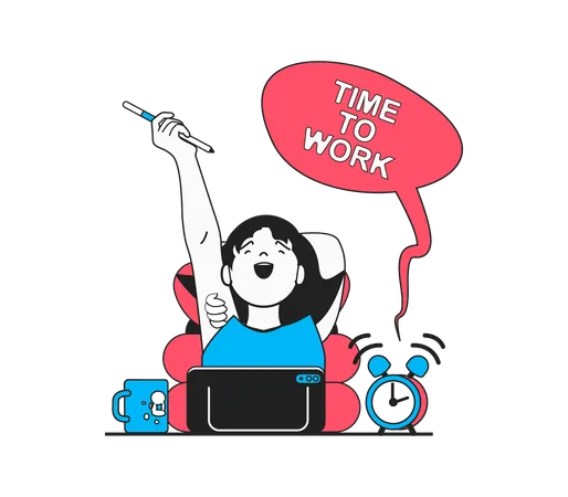 Temps de travailler  Illustration