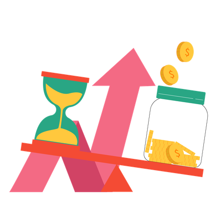 Croissance du temps et de l'investissement  Illustration