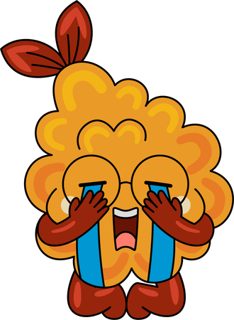 Tempura mascot crying  Illustration