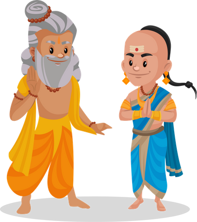 Tenali Ramakrishna is talking with Rishi Muni  Illustration