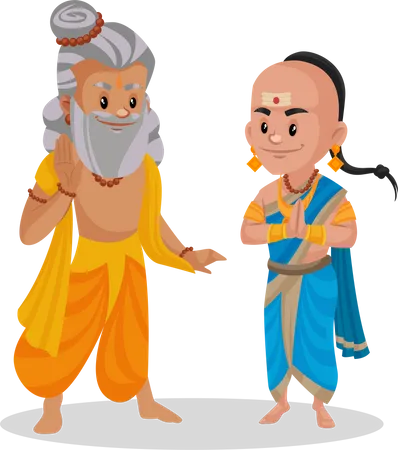 Tenali Ramakrishna is talking with Rishi Muni  Illustration