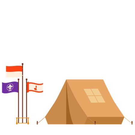 Tenda de escoteiros da Indonésia  Ilustração
