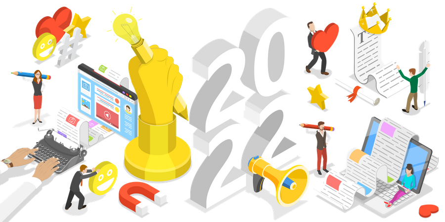 Tendencias de blogs en 2022  Ilustración