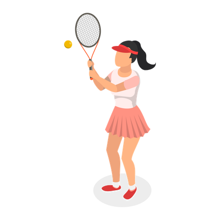 Tenista con raqueta  Ilustración