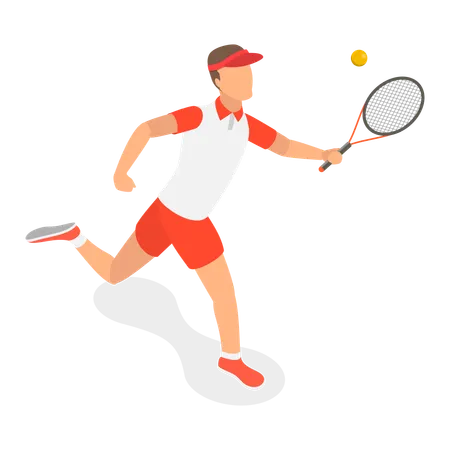 Tenista con raqueta  Ilustración