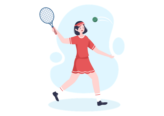 Tenista jugando tenis  Ilustración