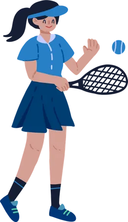 Tenista jugando tenis  Ilustración