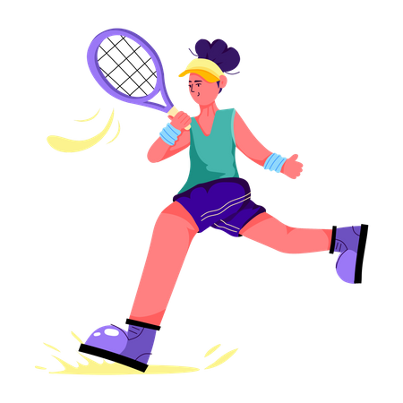 Tennis Game  Illustration