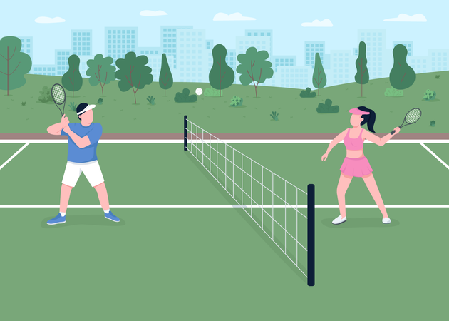 Tennis game  Illustration