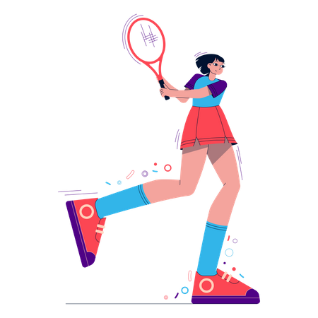 Tennismädchen  Illustration