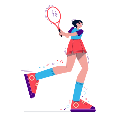 Tennismädchen  Illustration