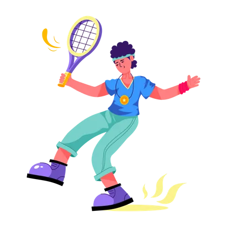 Tennis Player  Illustration