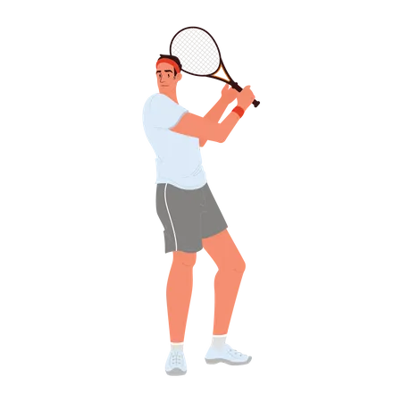 Tennis player holding racket  Illustration