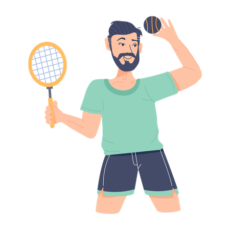 Tennis Player  Illustration