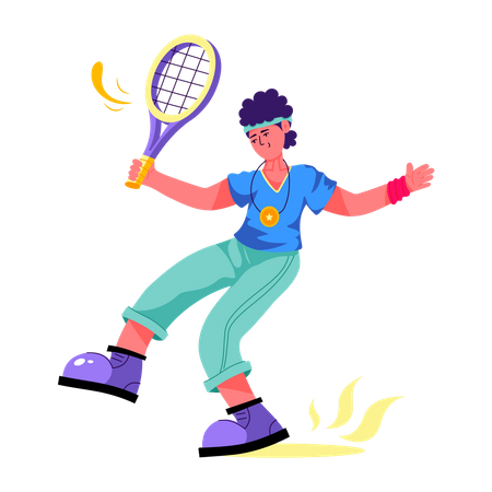 Tennis Player  Illustration