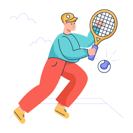 Tennis Player playing tennis  Illustration