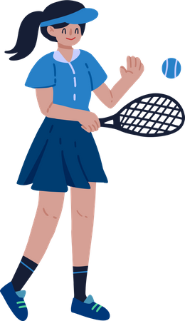 Tennis player playing tennis  Illustration