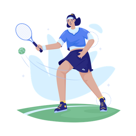 Tennis player playing tennis  Illustration