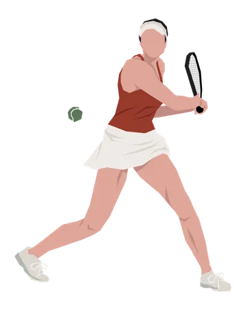 Tennis player playing tennis  Illustration