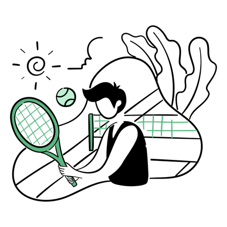 Tennis player playing tennis  Illustration