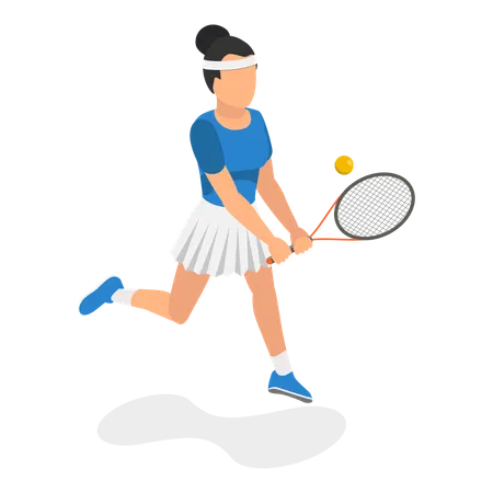 3 D Isometric Flat Vector Set Of Tennis Players Summer Sport Item 1 Illustration