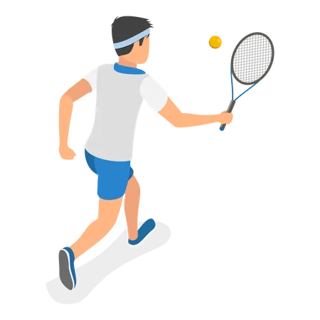 3 D Isometric Flat Vector Set Of Tennis Players Summer Sport Item 4 Illustration
