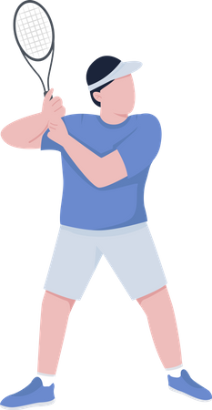 Tennis player with racket  Illustration
