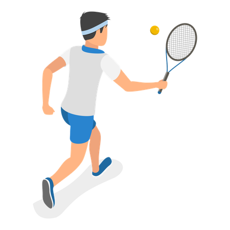 Tennis player with racket  Illustration