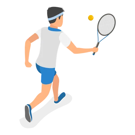 Tennis player with racket  Illustration