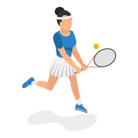 Tennis player with racket  Illustration