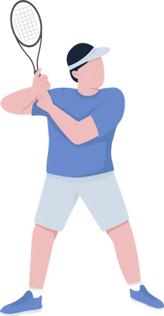 Tennis player with racket  Illustration