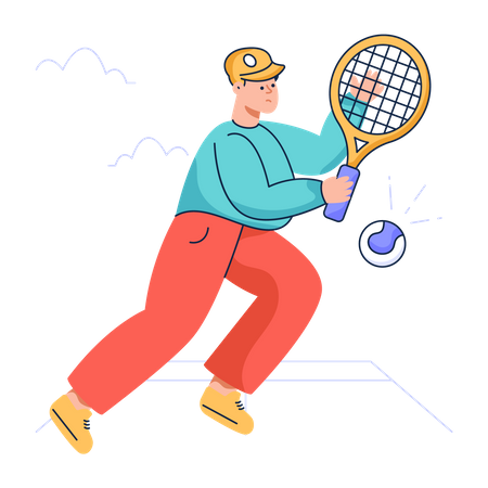 Tennisspieler, der Tennis spielt  Illustration