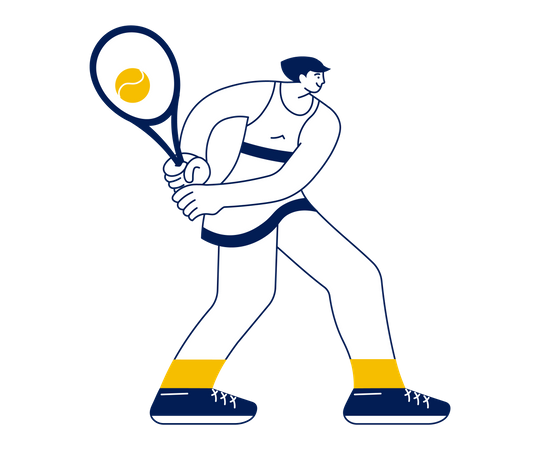 Tennisspielerin, die einen Ball serviert  Illustration