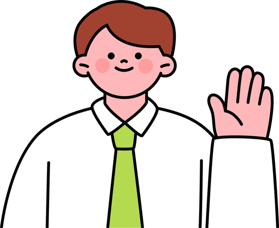 Tensed employee showing stop sign  Illustration
