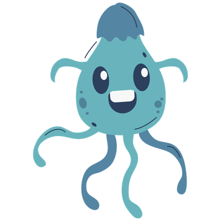 Tentacled Aqua Bacteria  Illustration