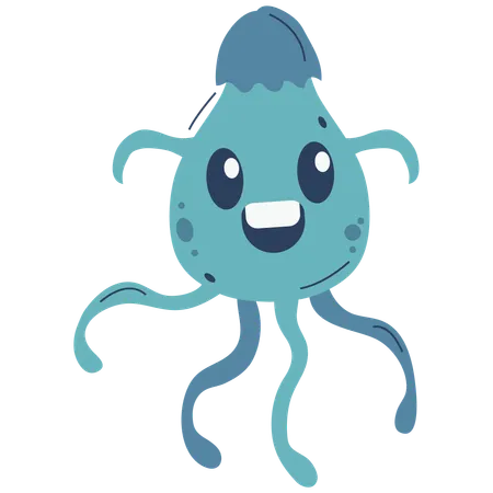 Tentacled Aqua Bacteria  Illustration